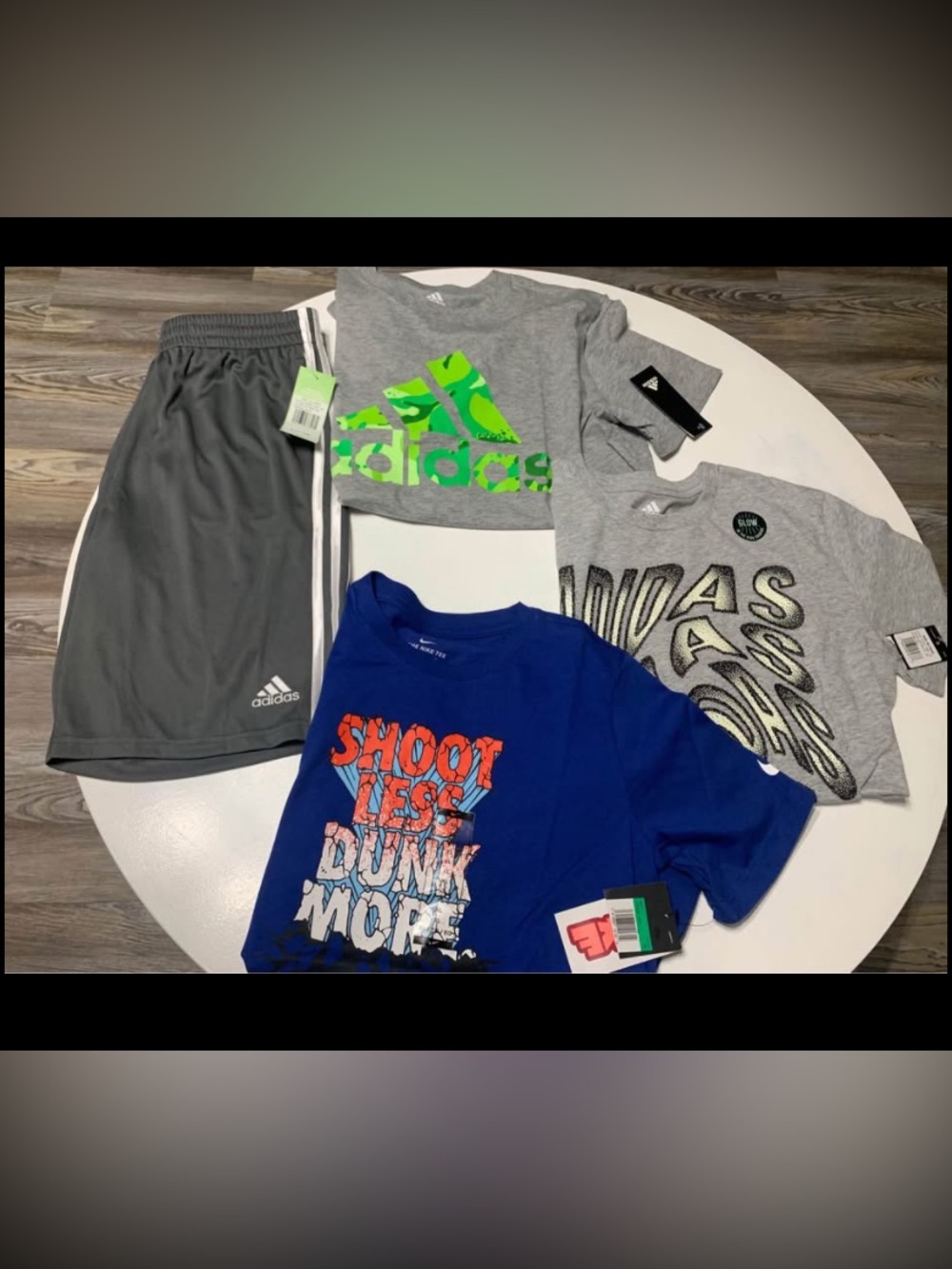 New Adidas Nike Boys Size XL 3 Shirts Short Sleeve 1 Shorts NWT Lot Of 4